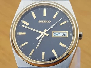 Seltene Herrenuhr Sammlerstück Vintage Retro Seiko V743-9020 Tag/Datum Herren zweifarbig - Bild 1 von 8