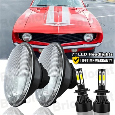 Par de faros LED A 7" para Chevrolet Camaro Z28 SS RS 1967 1968 1969 1970 1971 Foto 1 de 4
