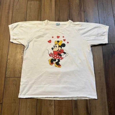Camiseta Minnie Mouse masculina vintage anos 80 GG feita nos EUA campainha branca - Imagem 1 de 4