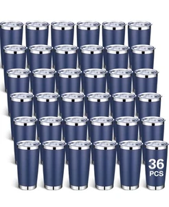 36 paquetes de vasos de acero inoxidable a granel con tapa aspiradora doble pared aislada viaje - Imagen 1 de 6