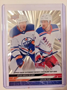 Silver Outburst Evan Bouchard-Adam Fox Checklist 2024-25 Upper Deck Extended - Picture 1 of 1