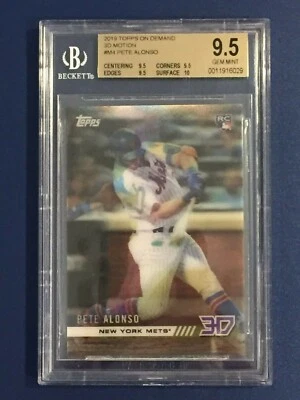Pete Alonso 2019 Topps On Demand 3D Motion Insert #M4 RC Mets BGS 9.5 Gem Mint! - Image 1 of 2