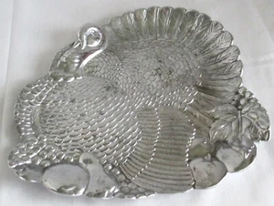 Fitz & Floyd Metalware Thanksgiving Turkey Serving Tray 10 inches - Picture 1 of 7