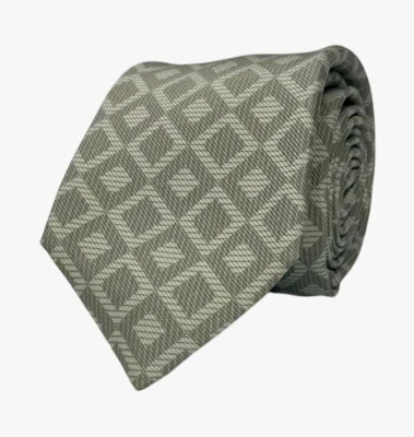 Corbata de seda con estampado de caja gris de 7 pliegues Kiton Napoli C6 Foto 1 de 2