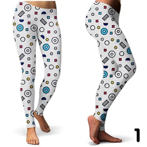 Abstract Geometric Patterned Womens Leggings - Picture 1 of 11
