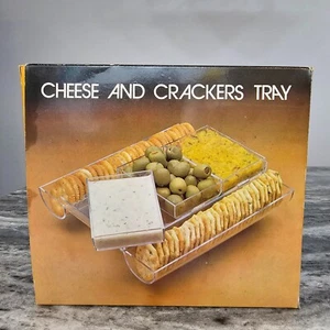 1983 Action Industries Cheese and Crackers Clear Acrylic Tray - Foto 1 di 22