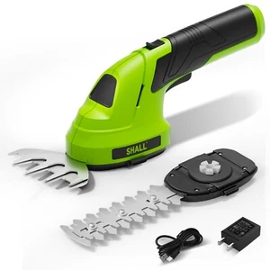 SHALL 2 in 1 Cordless Grass Shear & Hedge Trimmer - 7.2V Electric Bush Trimmer - Picture 1 of 21
