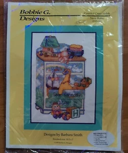 Bobbie G Designs NEW BABY Counted Cross Stitch Kit NB03124 Crafts NEW - Picture 1 of 6
