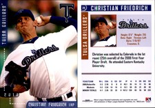 Christian Friedrich 2010 Grandstand Tulsa Drillers #NNO Card *AutographDen*