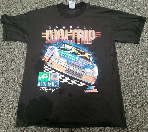 Darrell Waltrip ~ Vintage NASCAR Shirt ~ 2 Sided ~ Sz Large ~ See Pics for Cond Cover