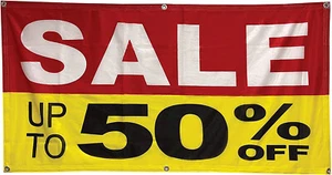 2x4 ft SALE UP TO 50% OFF Banner Sign Polyester Fabric ryb - Picture 1 of 3
