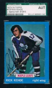 1973-74 Topps #179 Rick Kehoe Rookie Card Maple Blätter JSA Auto - Bild 1 von 1