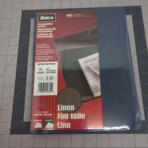 Ibico 25 Leinen Präsentationsbezüge 11 1/4” x 8 3/4” Leinen Oversize Marine - Bild 1 von 6