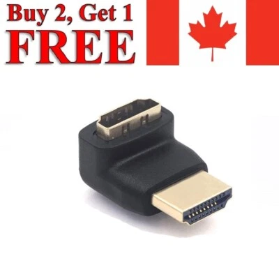 HDMI Male to Female M/F Right Angle Port Adapter Connector for HDTV 270 Degree - Image 1 of 4