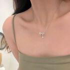 Zircon Bow Knot Pendant Necklace For Women Design Elegant Korean Fashion Charms