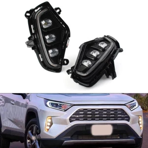 2X Daytime Running Light DRL Turn Signal Light Fog Lamp For Toyota RAV4 2019-21 - Picture 1 of 12