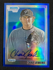 CHAD JENKINS 2010 Bowman Chrome Prospects Blue Refractor Rookie RC AUTO #085/150