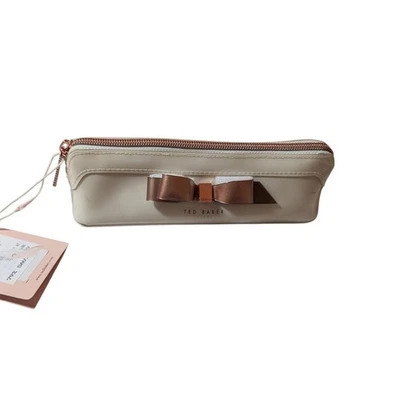 Bolsa cosmética Ted Baker London marfim detalhe de arco ouro rosa zíper - Imagem 1 de 4