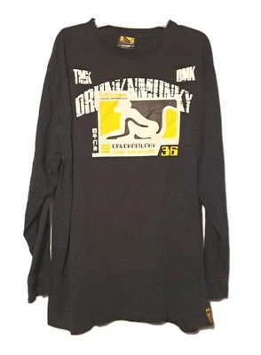 Camiseta de Colección DrunknMunky Para Hombre Negra Cuello Redondo Mangas Largas Y2K  Foto 1 de 4
