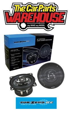 SUB ZERO SS3325 Ice 4 Inch Coaxial 150W Speakers For In Car Stereo Music Black - Image 1 of 4