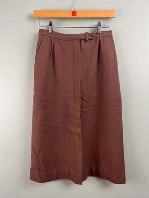 Vintage Evan Picone Skirt Women 26 Brown Wool Blend Prairie Cottagecore Lined - Image 1 of 4