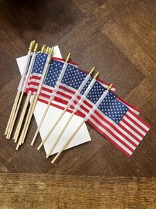 NEW Mini American Flags 4x6 Inch  on Stick USA Patriotic Decor July 4th - Picture 1 of 16