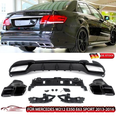 Diffusor für Mercedes W212 E350 13-16 Heckdiffusor mit Endrohre E63 Sport Style