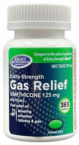 Gas Relief Extra Strength, 125mg Simethicone (365 Softgels), Fast Relief from... - Picture 1 of 7