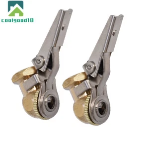 Two Brass Lock On Tire Inflator Locking Air Chuck Air Hose Attachment 1/4" NPT - Foto 1 di 11