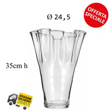 Vaso Fiori vaso fazzoletto in vetro Ø24,5x35h decoro tavola casa arredamento