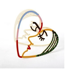 David Gerstein Object Face to Face Heart Sculpture Pop Art Steel Laser Cut - Picture 1 of 7