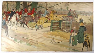 1900 ARTES Y MANUALIDADES PERÍODO CAZA DE ZORROS INGLÉS LITOGRAFÍA CECIL C. WINDSOR ALDIN - Imagen 1 de 8