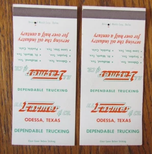 FUNDAS DE CERILLAS VACÍAS E.L. FARMER TRUCKING: ODESSA, TEXAS -B27 - Imagen 1 de 3