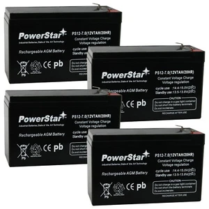 12V 7AH SLA Battery replaces UB1280 NP8.5-12 PS-1280 GP1280 12V BP8-12 - 4PK - Picture 1 of 10