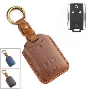 Funda protectora de cuero genuino para llavero de auto para Chevy Silverado Tahoe GMC Sierra  - Imagen 1 de 13