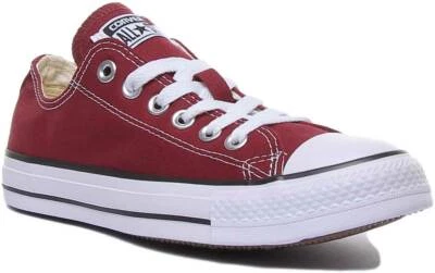 Converse All Star Womens Canvas Low Cut Trainers In Maroon UK Sizes 3 - 7