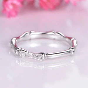 925 Sterling Silver Handmade American Diamond Eternity Band Ring Valentine Gift - Picture 1 of 4