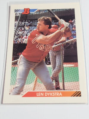 LEN DYKSTRA  1992 Bowman #635.   PHILLIES - Image 1 of 2