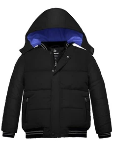 Wantdo Boys Winter Puffer Jacket Quilted Coat Warm With Removable Hood Windproof - Picture 1 of 41