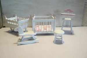 Dollhouse Miniature 1/12" Scale Complete Nursery Set - Picture 1 of 23