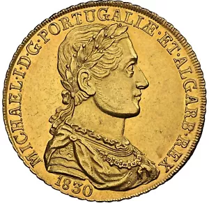 Portugal - 1830 Miguel 7500 Reis "Peça" - NGC AU58 - ONLY 2,274 MINTED - EX RARE - Picture 1 of 4