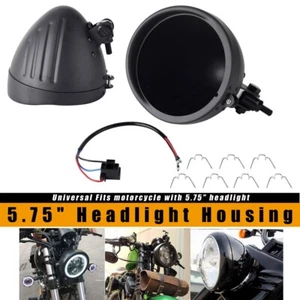 Universal Motorcycle Headlamp Housing 5.75 inch LED Headlight Mount Shell Bucket - Picture 1 of 11
