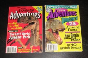 Lot de 2 magazines Disney Adventures JURASSIC PARK Jeff Goldblum