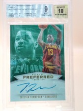 Tristan Thompson 2013-14 PANINI PREFERRED GREEN AUTO AUTOGRAPH 4/5 BGS 9 