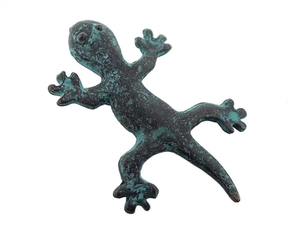 Pendente Geco Lucertola Ottone Con Patina IN Used Look Minott 28005 - Immagine 1 di 1