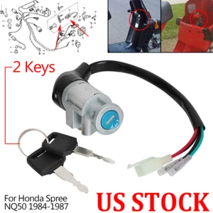 For Honda Spree 50 NQ50 1984-1987 Ignition Switch 2 Keys Harness Kit Scooter US - Picture 1 of 10