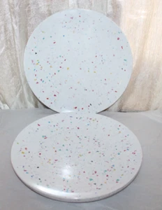 ZAK! Designs Melamine White Terrazzo Dinner Plates Set of 4 Confetti MCM - Picture 1 of 12