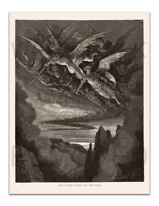 Gustave Dore THE FALLEN ANGELS (1891) Vintage Illustration 22x17" Art Print - Picture 1 of 3
