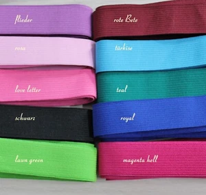 1-5 Meter Gummiband  elastisch Gurtgummi Gummi Farbwahl 12-40 mm Webgummi - Picture 1 of 39