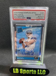 MIKE WHITE 2018 Donruss Optic 185 Rated RC 61/125 PSA 10/Auto 6 POP 1